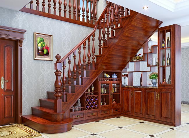 别墅整装实木楼梯