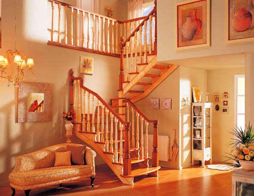 美式简约风格实木楼梯